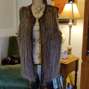 Fur sweater vest